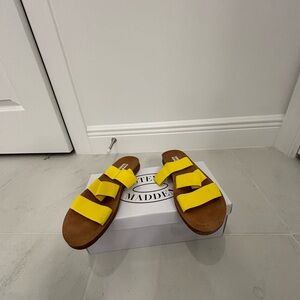 Steve Madden Yellow Double Strap Sandals